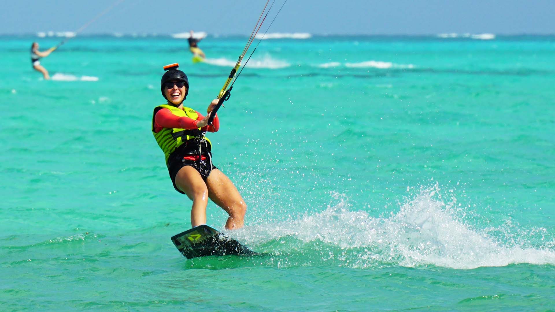 kitesurf on the water