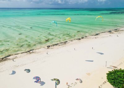 zanzibar kite spot with turquoise water